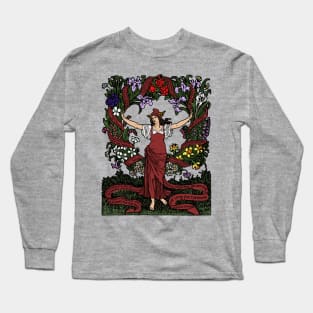 Garland For May Day In Color - Refinished Walter Crane, Socialist, Socialism, Leftist, Anarchist, Propaganda Long Sleeve T-Shirt